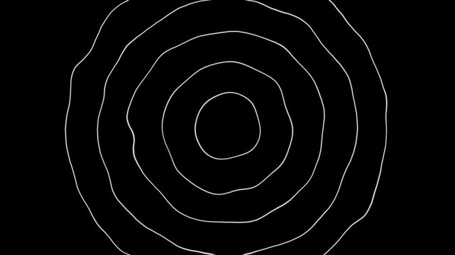 Spinning monochrome loop animation. spiral line waves 4k video