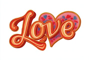 Love is written in a heart shape