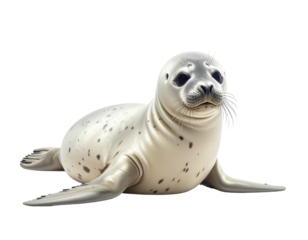 Calm Baby Seal Lying on Belly with Soft Expression