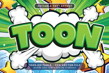 TOON 3d text effect and editable text effect with a retro background and illustrations