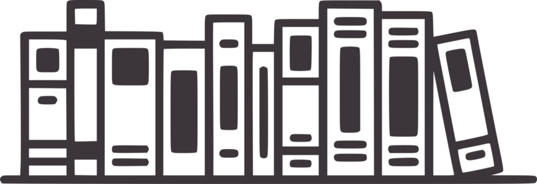 Minimalist black and bookshelf with varied book spines