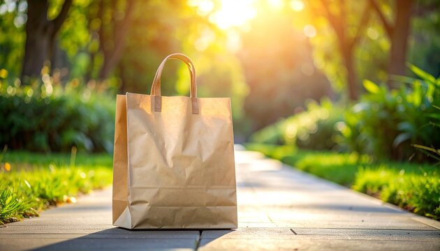 Natural Light on a Brown Paper Bag Outdoors