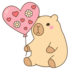 Kawaii Capybara Love and Valentine