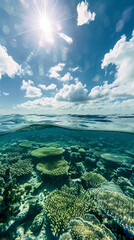 Fototapeta premium Ocean Split-View Collection: Above & Below