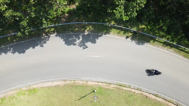Curved road over the hill
