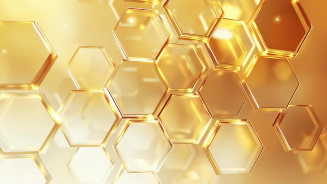 Golden hexagons create a striking visual pattern in bright light