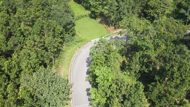 Aerial Shot of Rural Hill Landscape in India