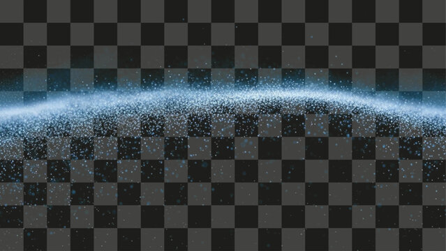 Particle Wave Flowing Digital Technology Element Bright Blue Glittering Waveform Transparent Overlay