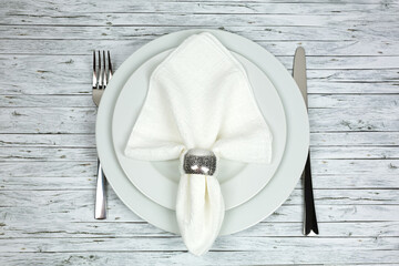 Plates with napkin