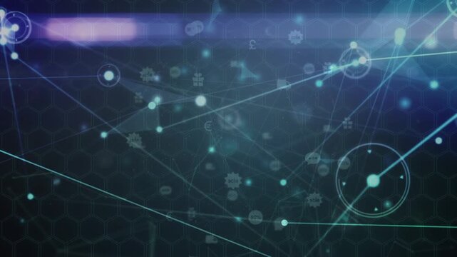 Animation of network of connections and padlock network animation moving animation shopping black