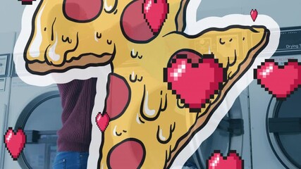 Multiple blue digital icons against statistical data processing over businesswoman graphics - Powered by Adobe