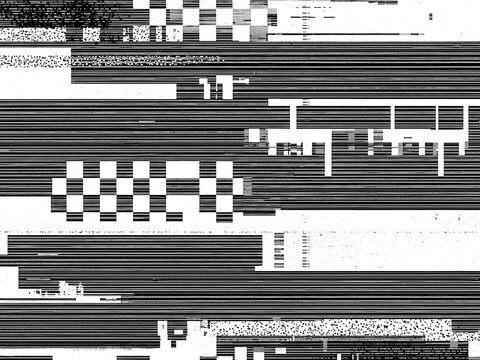 Glitchy digital screen with distorted lines and pixels - Powered by Adobe