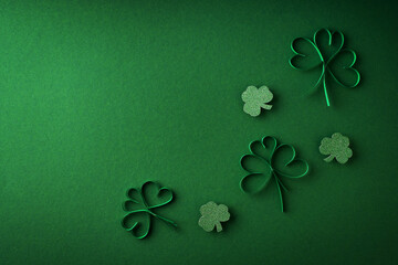 Sant Patrick day with paper shamrock