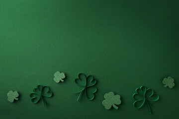 Sant Patrick day with paper shamrock