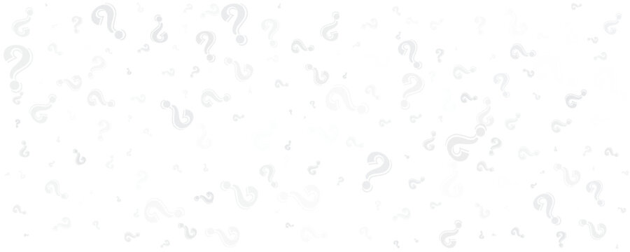 Question mark seamless pattern. Repeating interrogation patern. Hand drawn black simple icon on white sample background.