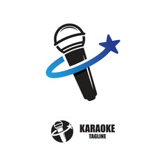 karaoke logo vector icon design