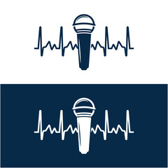 karaoke logo vector icon design