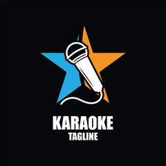 karaoke logo vector icon design