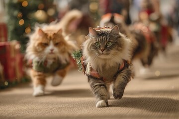 Cats in Christmas Costumes