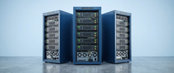 Server Racks - Data Center and Technology: A visual representation of data storage, these server racks symbolize the infrastructure supporting our digital world.