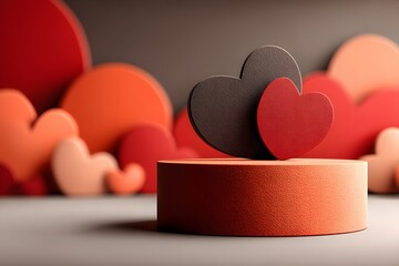 Romantic Valentine's Day Heart Display for Love-Themed Celebrations and Decor