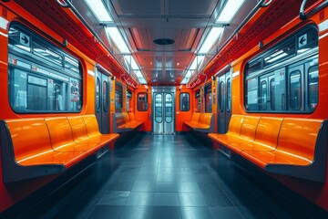 selective focus on underground transportation scene highlighting metro system