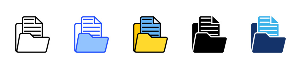 Office Folder Icon Collection With Multiple Styles