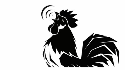 black and white rooster © Du