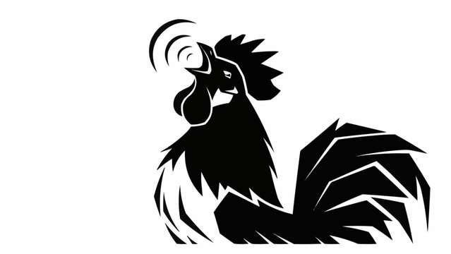 black and white rooster