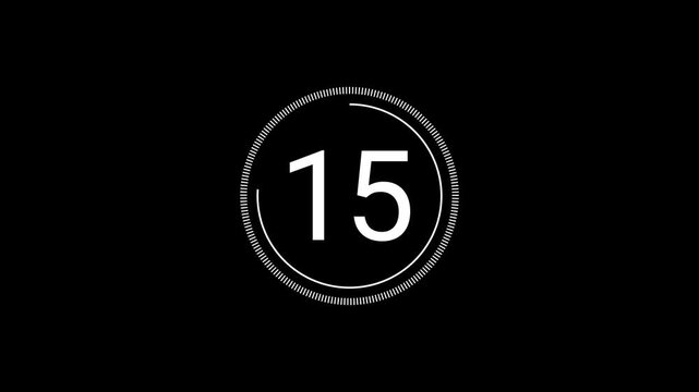 Circular time indicator 20 seconds countdown animation supporting sales campaigns, advertising urgency, clean minimal progress ring motion. high-quality 4K