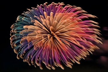 Vibrant Fireworks Display at Night Perfect for Holiday Celebrations and Event Posters