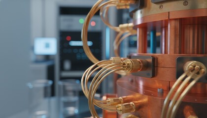Quantum Computer Hardware and Gold Cables in a Laboratory