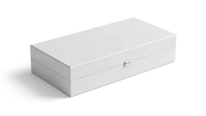 Fototapeta premium A white rectangular box with a small handle on the front