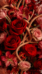 Beautiful bridal bouquet of flowers. Love concept. Valentine's day 