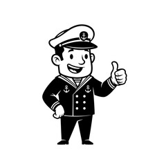 cartoon police officer character smiling in uniform