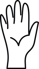 Obraz premium Hand showing stop gesture or high five line art drawing