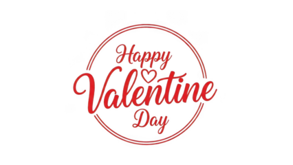 Happy valentine day text isolated on transparent background