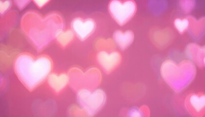 Romantic pink neon heart lights background for Valentine's Day Celebrations. A vibrant pink background adorned with numerous neon heart lights, perfect for Valentine's Day celebrations, romantic