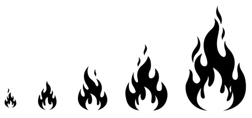 Vector set of fire icon illustration