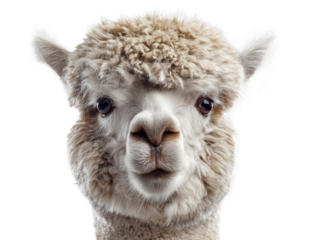 Adorable Close-Up of an Alpaca's Face 