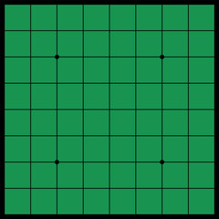 リバーシの盤面。シンプルなボードゲームのマス目。