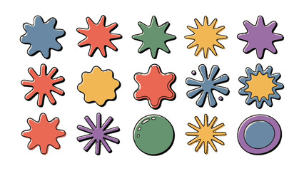 Vibrant Geometric Splash Set: A visually striking collection of colorful geometric splashes. Each piece pulsates with unique character, creating a symphony of shapes. © Abdul