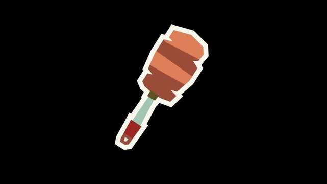 Colorful Animated Cleaning Service Design Elements, 4K Stop Motion Cutout Style, Flat Color Loop with Alpha Channel Transparent Background