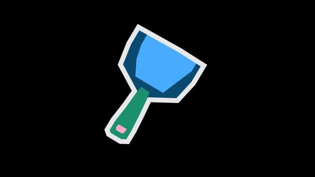 Colorful Animated Cleaning Service Design Elements, 4K Stop Motion Cutout Style, Flat Color Loop with Alpha Channel Transparent Background