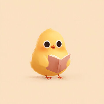 Baby chick reader a fluffy chick with very large eyes