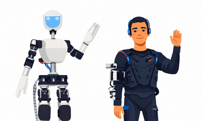 Human and Robot Interaction with Advanced Exoskeleton