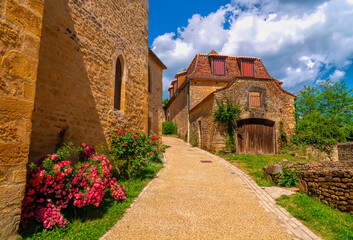 Limeuil medieval architecture buildings in the beautiful village the Dordogne France
