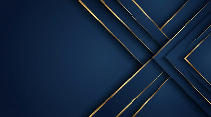 Elegant Corporate Abstract Background in Deep Blue and Gold Geometric Style