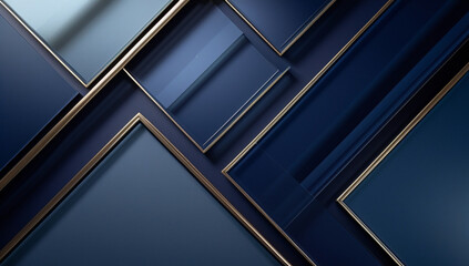 Elegant Corporate Abstract Background in Deep Blue and Gold Geometric Style