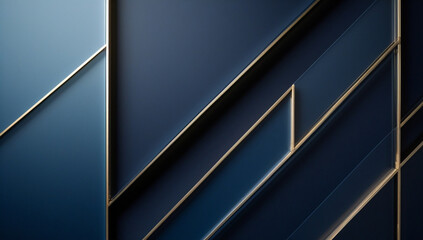 Elegant Corporate Abstract Background in Deep Blue and Gold Geometric Style